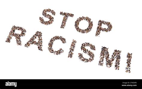 Concept Conceptual Large Community Of People Forming STOP RACISM