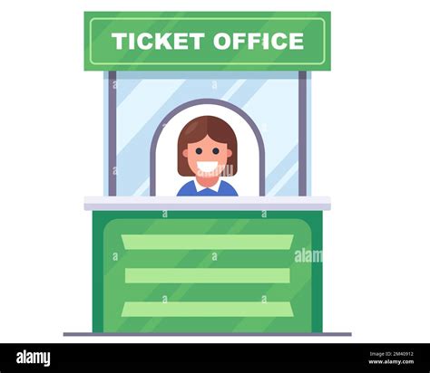 Green Kiosk Selling Concert Tickets The Cashier Sells Entrance Tickets