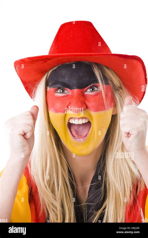Female football fan from Germany, Weiblicher deutscherr Fussballfan ...