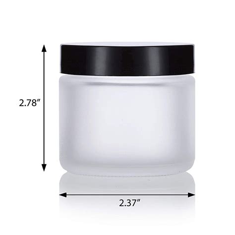Food Grade 4 Oz Frosted Clear Glass Straight Sided Cosmetic Jar High