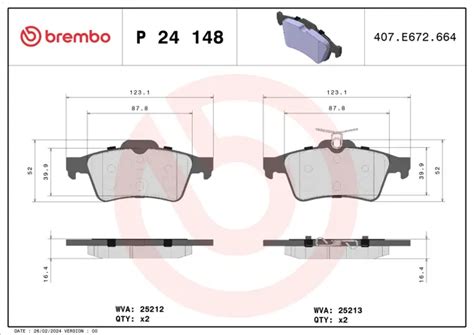 Brake pad Brembo P 24 148
