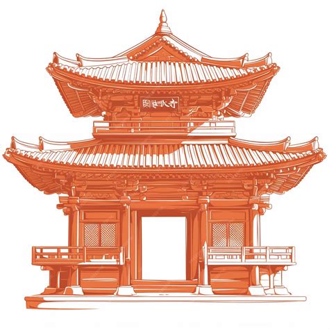 Korean pagoda patterns with tiered roofs | Premium AI-generated vector