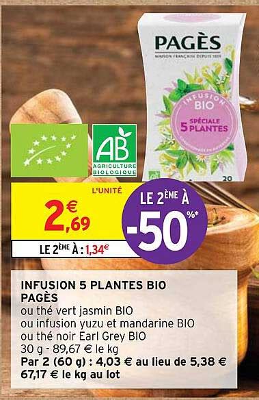 Promo Infusion 5 Plantes Bio Pagès chez Intermarché iCatalogue fr