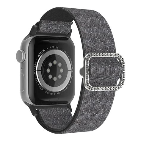 Köp Elastiskt Nylonarmband Apple Watch 41mm Series 9 Glitter Svart Online