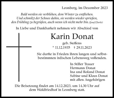 Kondolenzbuch Von Karin Donat Stuttgart Gedenkt De