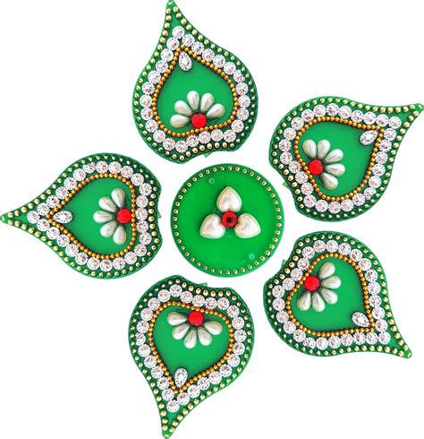 Amazon Green Acrylic Rangoli Stickers For Pooja Room Rangoli