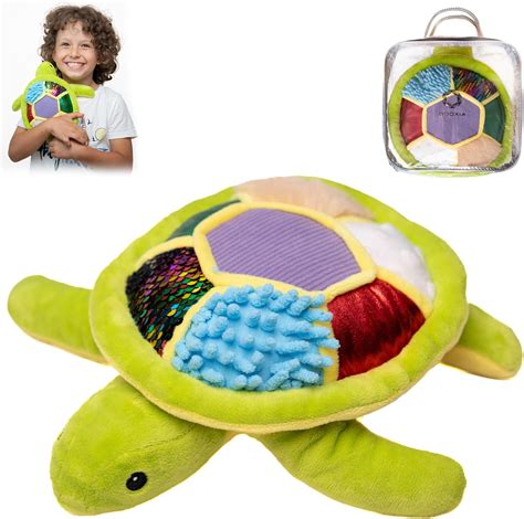 Amazon.com: ODOXIA Sensory Turtle Stuffed Animal | Plush Toy | Fidget ...