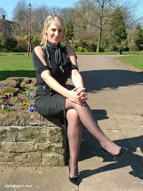 Office Bitch In Heels And Tights Pic 8 Of Gorgeous Blonde MILF Wearing A Pretty Black Blouse