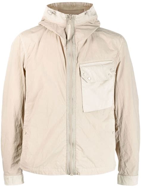 Ten C Detachable Hood Detail Lightweight Cotton Jacket In Nude ModeSens