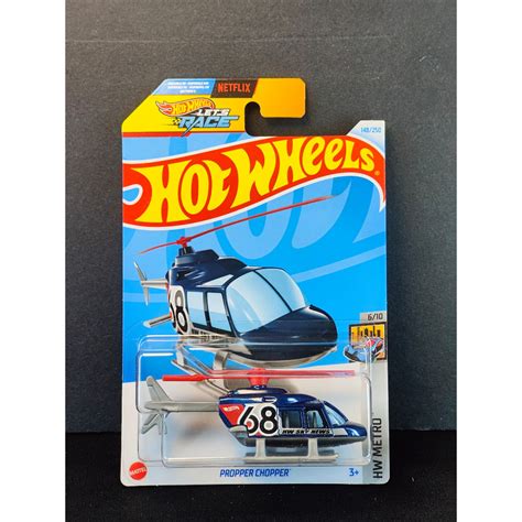 Hot Wheels Propper Chopper Helicopter Netflix Let S Race Blue