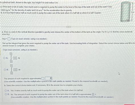 Solved A Cylindrical Tank Shown To The Right Has Heigh