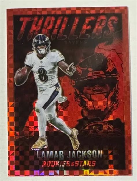 TABLEAU À CARREAUX rouge Lamar Jackson 2022 Panini Rookies Stars