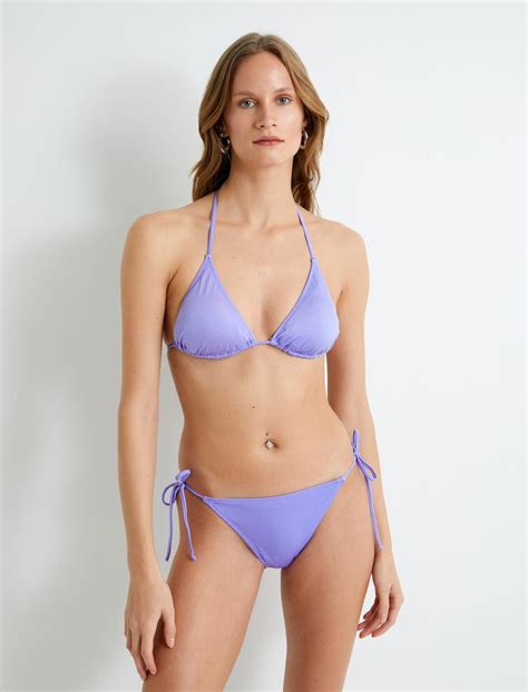 Mor Kadın Üçgen Bikini Üstü Basic 4SAK10081MM Koton