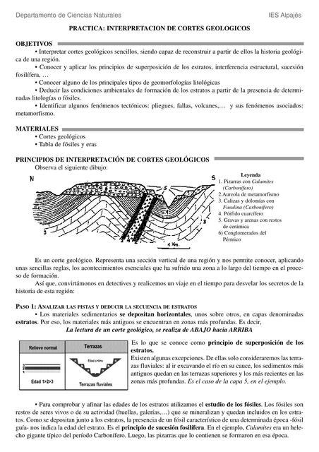 Interpretación de cortes geológicos Ingeniería Civil Geología uDocz