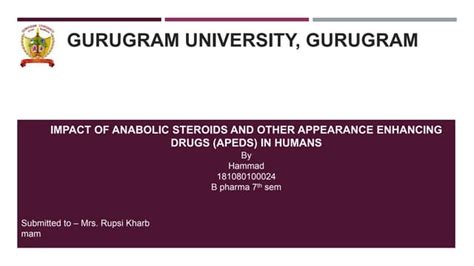 Impact of anabolic steroids & other appearance & performance enhancing ...