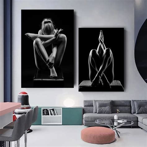 Black And White Sexy Nude Women Body Aesthetics Art Canvas Painting Posters Prints Wall Art