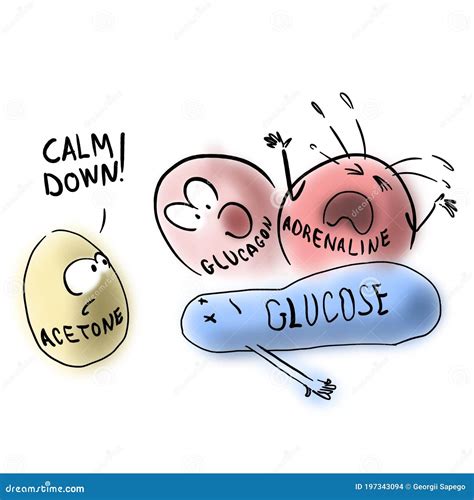 Acetone and Severe Ketotic Hypoglycemia Stock Illustration