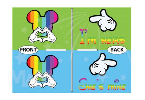 Lgbt Lesbian Im Hers Shes Mine Mickey Mouse Pointing Hand The Rainbow Mickey Head With