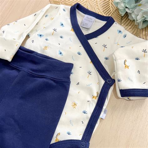 Roupa Bebê Algodão Egípcio - Conjunto Bebê Em Algodão Egípcio Body Manga Longa e Calça Pezinho ...
