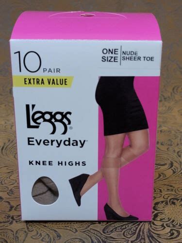 L Eggs Leggs Everyday Knee Highs One Size NUDE Sheer Toe PAIRS EBay
