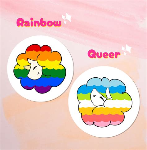 LGBTQA Stickers Rainbow Lesbian Gay Queer Bisexual Pansexual Asexual Aromantic Enby Trans Sheep