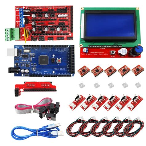 Kit De Impresora 3D CNC Para Mega 2560 R3 Controlador Rampas 1 4 LCD