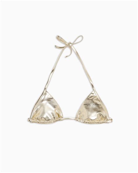 Top De Bikini De Tela Metalizada Armani Exchange