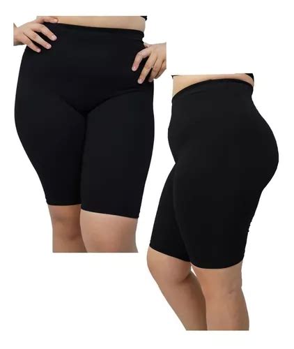 Kit Bermudas Plus Size Feminina Suplex Fitness Academia