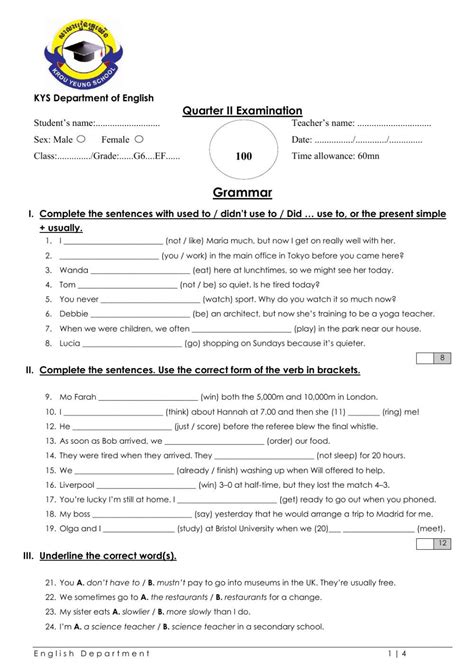 Second Quarter Examination Online Worksheet For Grade6 You Can Do The