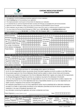 Fillable Online Ru Ac CHRONIC MEDICATION BENEFIT APPLICATION FORM Ru