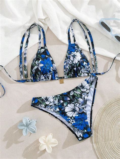 Summer Sexy Floral Print Bikini Swimsuit Set Beach Vacation Swimwear For Summer Shein Usa