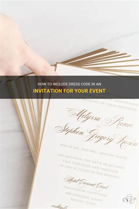 how to put dress code on invitation