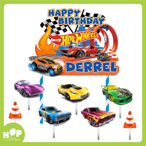 Jual Cake Topper Hot Wheels Custom Nama Hiasan Kue Ulang Tahun Kota Bandung House Of