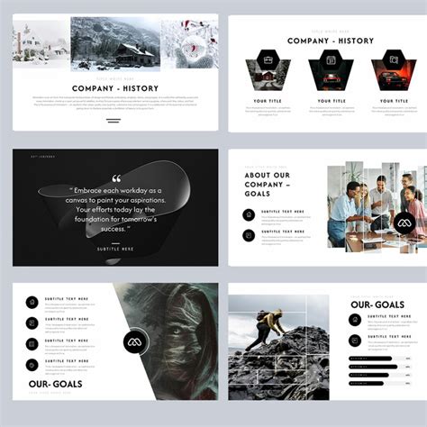 Megomi Black And White Powerpoint Template Masterbundles