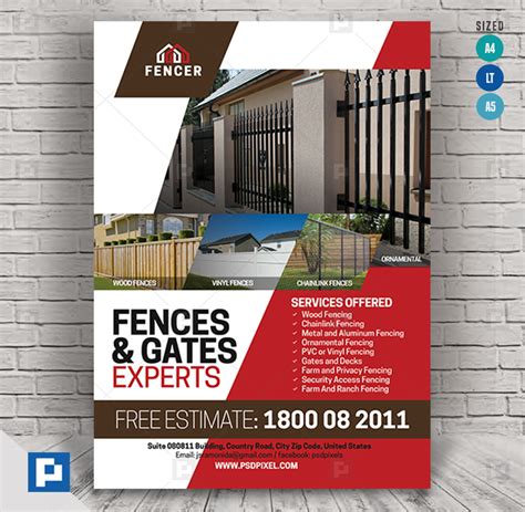 Gates And Fencing Flyer Psdpixel Flyer Flyer Design Templates Psd