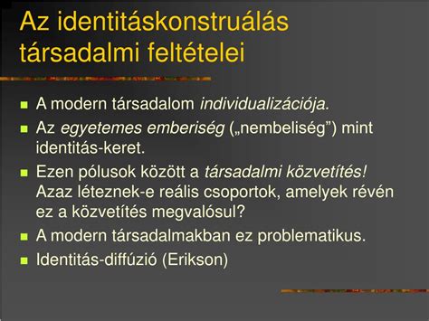 PPT Identitás és élettörténet PowerPoint Presentation free download