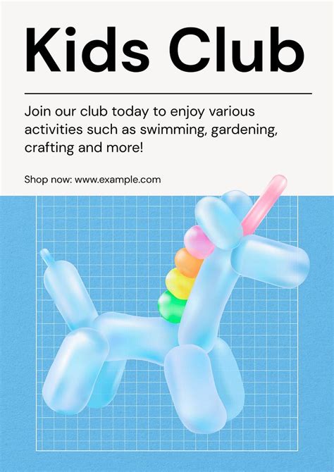 Kids club poster template | Free Photo - rawpixel