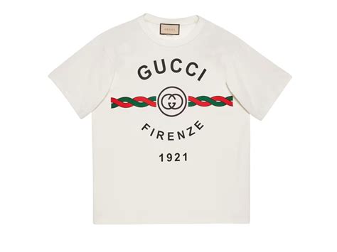 Sasom เสื้อผ้า Gucci Cotton Jersey Gucci Firenze 1921 T Shirt White เช็คราคาล่าสุด