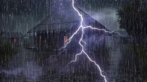 Sleep Instantly With Heavy Rain Terrible Wind Thunder Sounds In