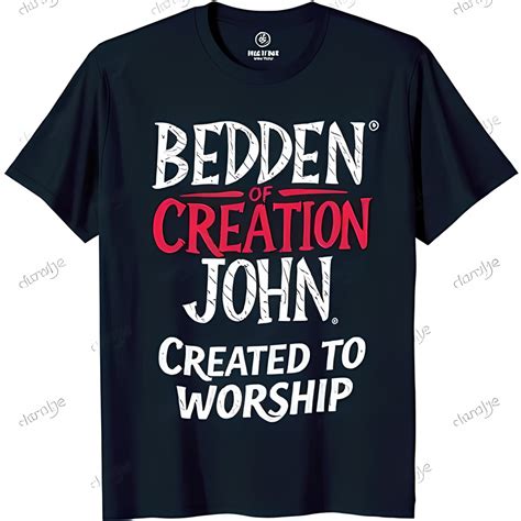 Black T Shirt With Bold White And Red Graphic Bedden Of Creation