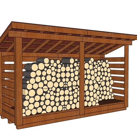 6x8 Firewood Shed Plans 2 Cord Wood Shed Diy Plan Etsy