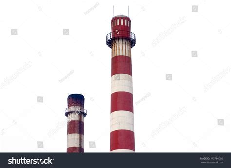 industrial smoke stack coal power plant stock photo