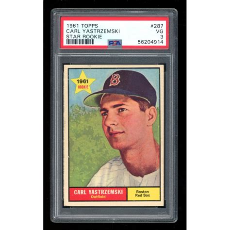 Carl Yastrzemski 1961 Topps 287 PSA 3 Pristine Auction