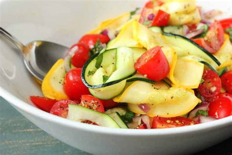 Zucchini and Summer Squash "Pasta" Salad - How To Feed A Loon