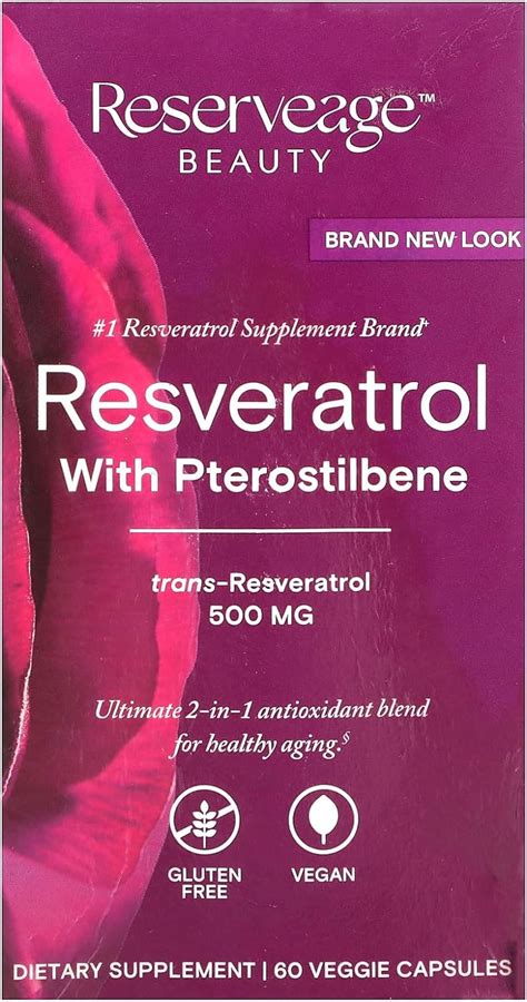 Amazon Reserveage Beauty Resveratrol 500 Mg With Pterostilbene