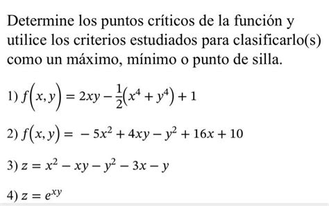 Solved Determine Los Puntos Cr Ticos De La Funci N Y Utilice Chegg