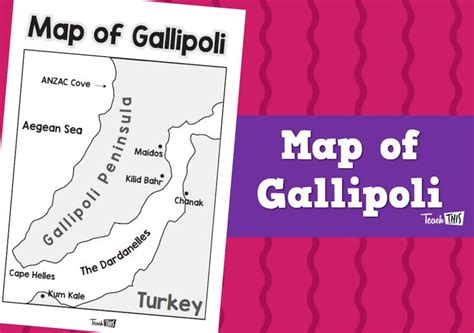 Map of Gallipoli B&W | Gallipoli, Map, Classroom displays