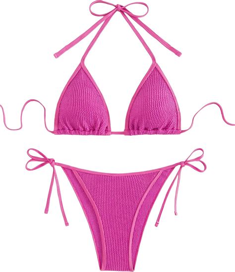 Amazon Shenhe Women S Piece Swimming Suit Halter Backless Tie Side Summer Bikini Set