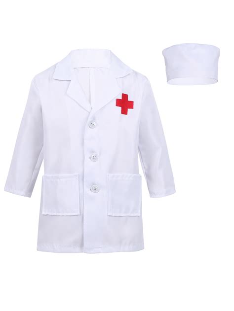 iEFiEL Kids Boys Girls Long Sleeves Doctor Coat Halloween Costume ...