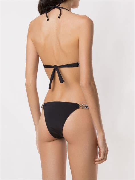 Amir Slama Rope Trim Bikini Set Black Farfetch